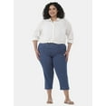 thumbnail image 2 of JMS Just My Size by Hanes Women's Plus Snap Hem Pull On Cropped Pants, 23" Inseam, Sizes 0X-4X, 2 of 5