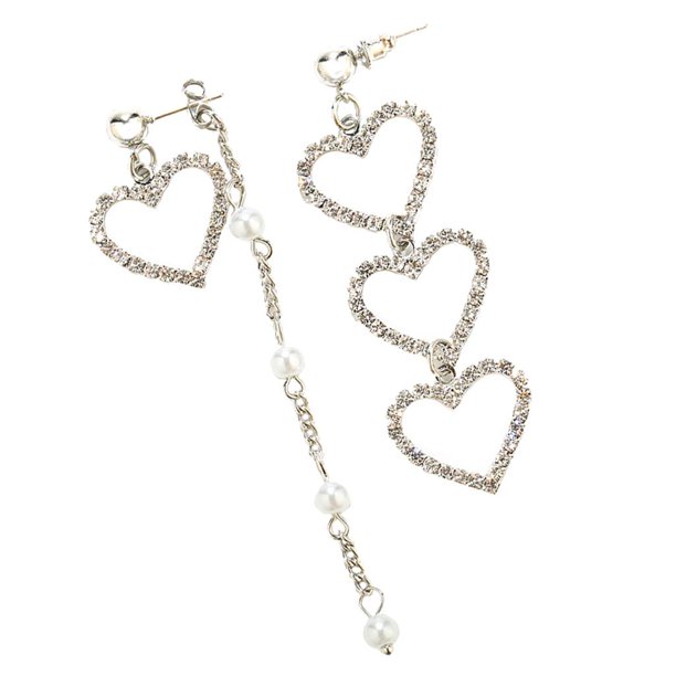 Pendientes de borlas lineales asimétricos , preciosos pendientes colgantes en apariencia de , pendientes de de cristal para mujer Plata Hugo Pendientes asimétricos