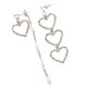 thumbnail image 1 of Pendientes de borlas lineales asimétricos , preciosos pendientes colgantes en apariencia de , pendientes de de cristal para mujer Plata Hugo Pendientes asimétricos, 1 of 7