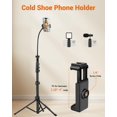 thumbnail image 4 of VICTIV 85 Tall Cell Phone Tripod Stand with Gooseneck and Remote, Portable Travel Tripod Stand, Overhead Tripod for iPhone 14 Pro Max/13/12/Android for Recording/Watching/Cooking/Fitness/Vlog, 4 of 5