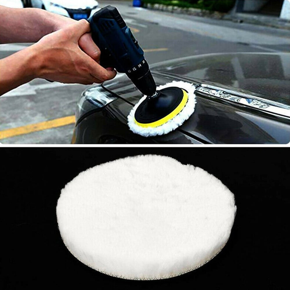 5X 5 Buffing Polishing Pads Wool Wheel Mop Kit For Car Polisher Glass Furniture