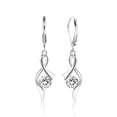 thumbnail image 2 of Lancharmed Hypoallergenic Earrings Zirconia Dangle with Twisted 8 Characters Silver Plated Earring Gifts for Women, 2 of 8