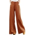 thumbnail image 3 of ZANZEA Women Casual Elastic Waist Wide Leg Trousers Business Work Long Pants, 3 of 4