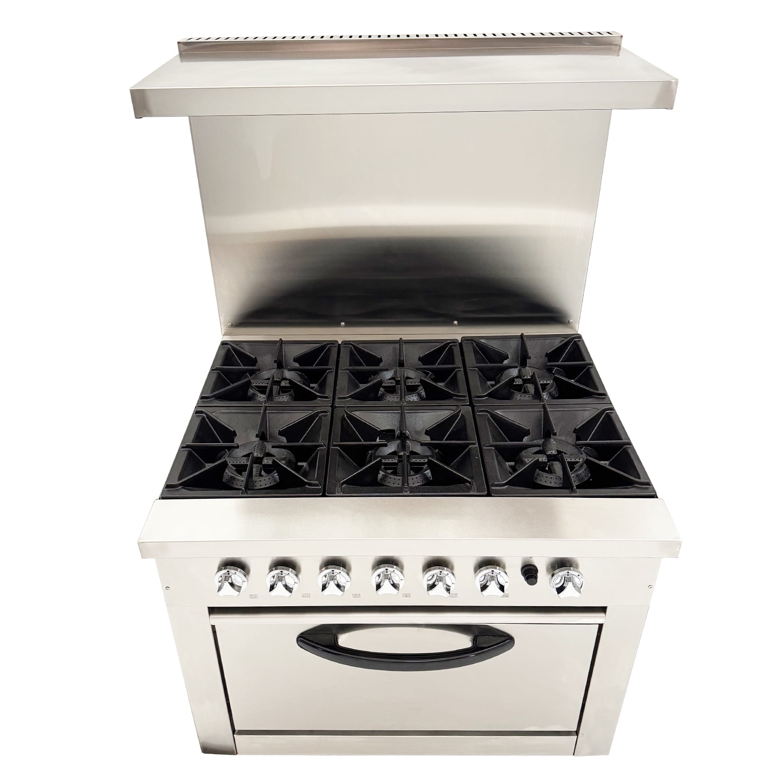 6 Heads Burner Gas Range Hot Plate Stove Kitchen Restaurant Cooker with Baking Oven