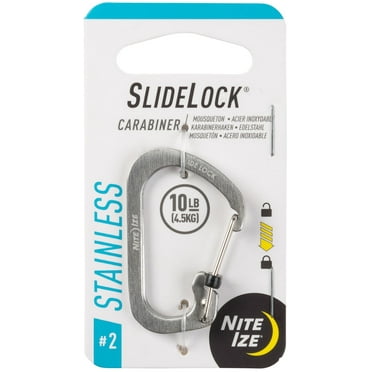 Nite Ize CSL2-11-R6 SlideLock Steel Size 2 Stainless Steel Carabiner