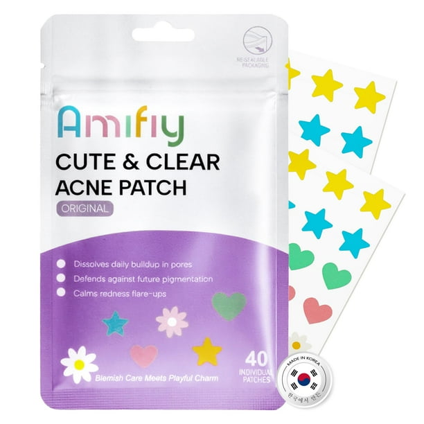 Parches para espinillas Amifiy Cute Korean Skincare Acne, 40 unidades