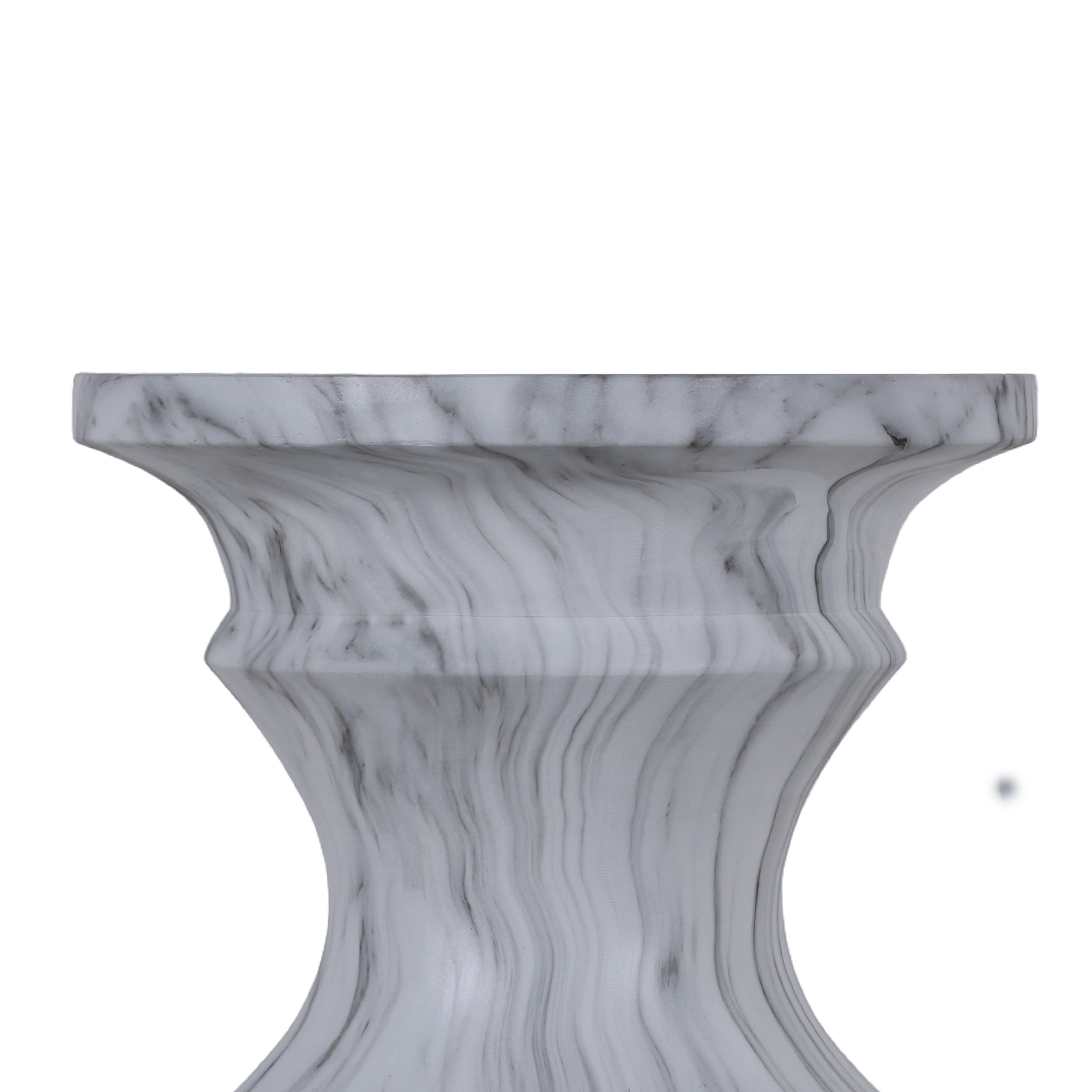 Cement Side Table, Faux Terrazzo Modern Round Accent End Table for Patio Garden Outdoor Home Decor, Marble