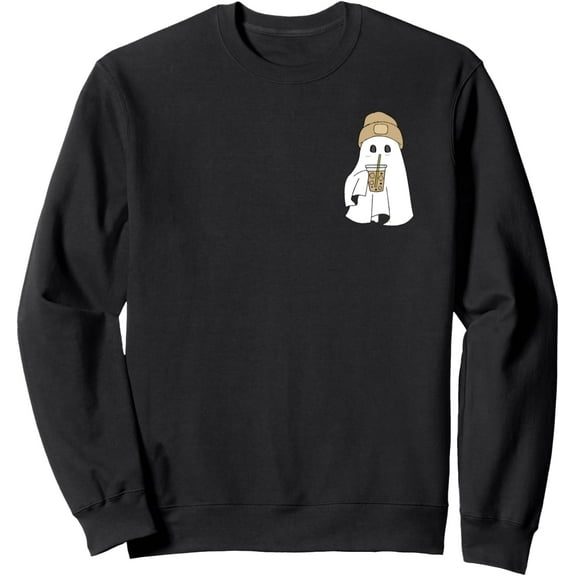 Spooky Season Cute Retro Ghost Ice Coffee Halloween Costume Sweatshirt