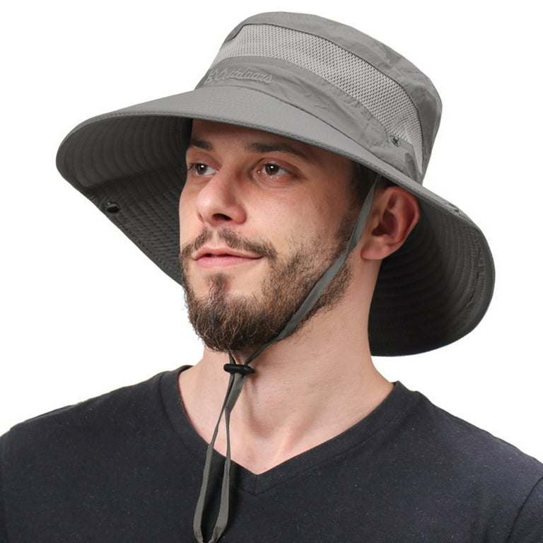 HARGLESMAN Men Sun Hat Sun Protection Wide Brim Bucket Hat Waterproof  Foldable Boonie Hat