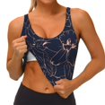 thumbnail image 3 of Fotbe Copper-Gold Gloss Outline Flower Sujetador Deportivo Largo sin Aros para Mujer con Almohadillas y Soporte Medio, Transpirable y Absorbente, Camiseta Tipo Chaleco o Tank Top-XX-Large, 3 of 8