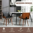 thumbnail image 4 of HOMCOM Dining Chairs Set of 2, PU Leather Kitchen Chairs, Black, 4 of 10