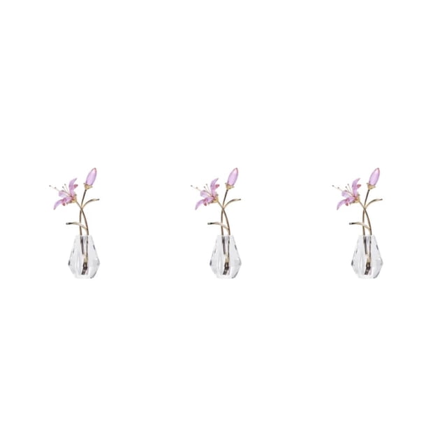Ounissouiy Estatuilla de flores de cristal Ramos de escritorio transparentes Hogar Día de la madre Type7 NO7