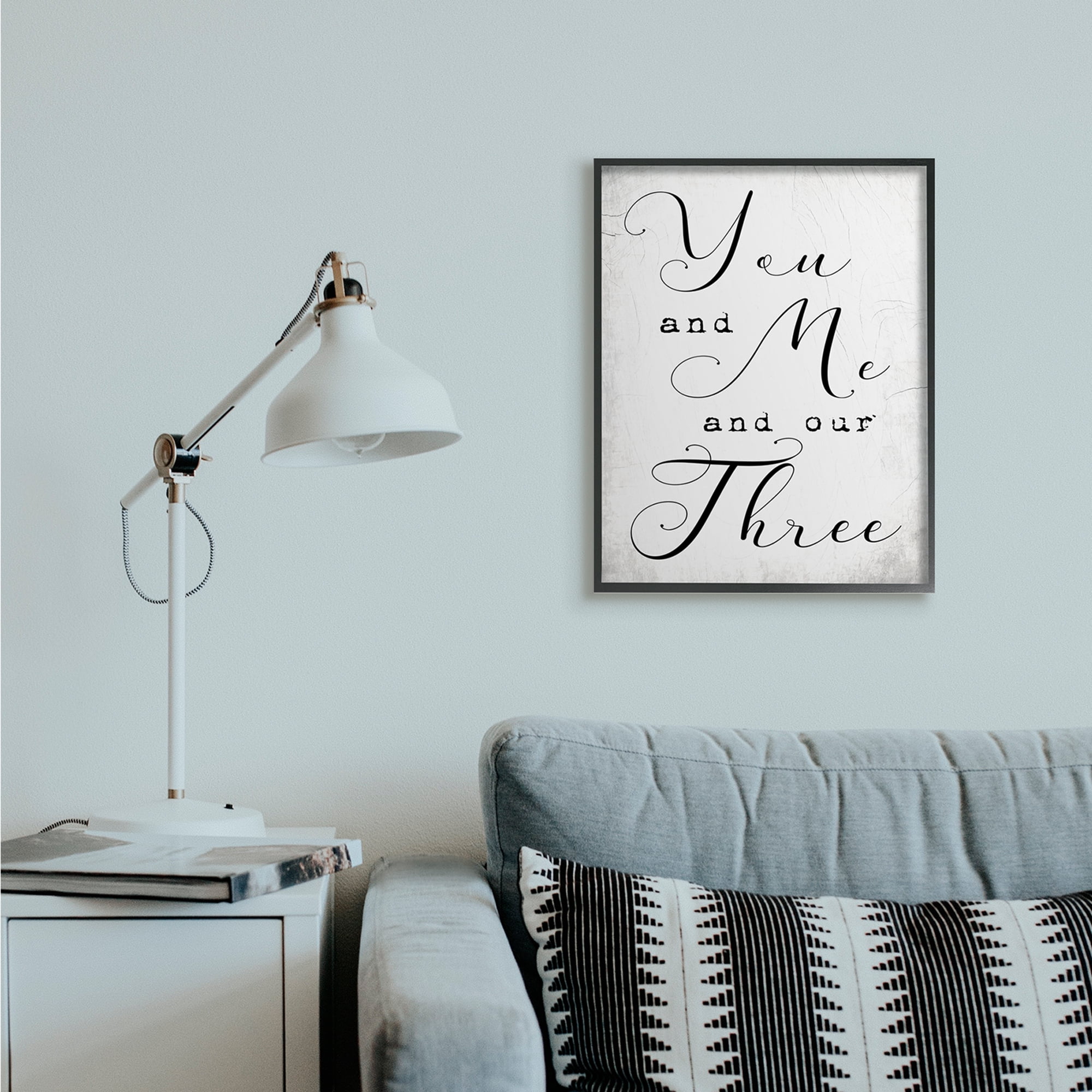 Stupell Industries You Me and Our Three Phrase Family Home Quote Black Framed, 24 x 30, Design by Daphne Polselli