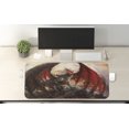 thumbnail image 2 of Fantasy World Computer Mouse Pad, Majestic Dragon Resting on Mountain Mythological Fire-Spewing Creature Print, Rectangle Non-Slip Rubber Mousepad X-Large, 35" x 15", Multicolor, by Ambesonne, 2 of 2