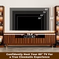 thumbnail image 2 of Mid Century Modern 129.5'' Brown Media Console Walnut Finish for TVs up to 85'', Wood Entertainment Center Includes TV Stand and Glass Display Shelves for Living Room and Bedroom, 2 of 11
