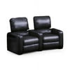 Carrington Hall 2-Seat Home Theater Recliner Seating, Black Leather