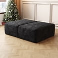thumbnail image 3 of Muumblus 37.4" Sofa Ottoman, No Assembly Required, Black Corduroy, 3 of 5