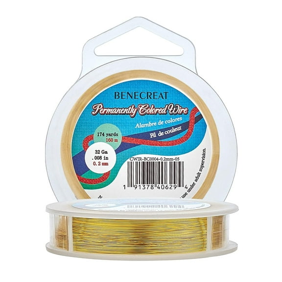 Resistant Gold Wire Thin Copper Jewelry Wire for Beading Craft 32-Gauge(524-Feet/174-Yard) Golden