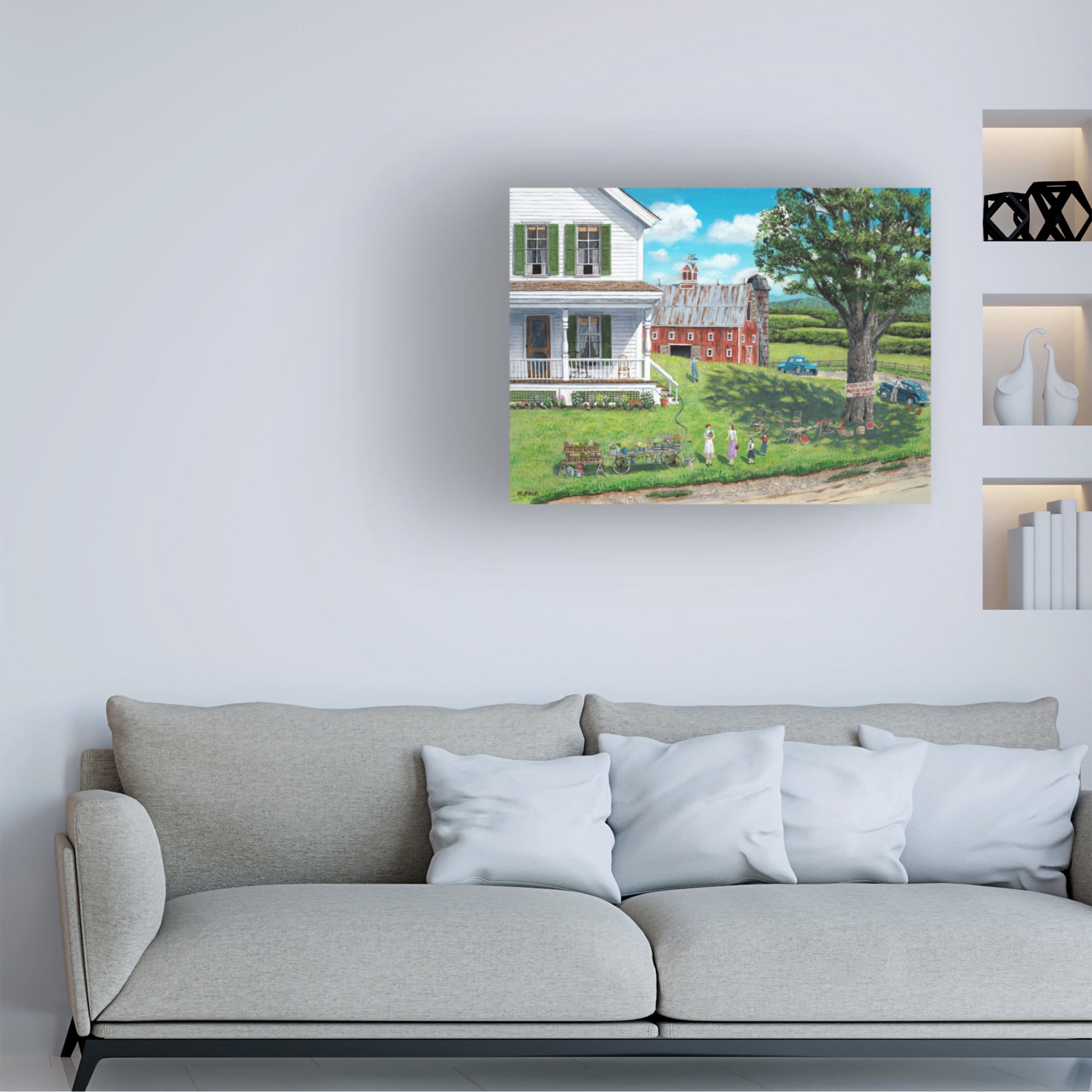 Canvas Wall Art - Bob Fair 'The Flower Lady' Wall Art for Living Room, Bedroom, or Office Décor by Trademark Fine Art - 32 x 24 Inches