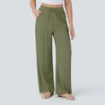 thumbnail image 6 of Yungyresw Womens Wide Leg Palazzo Pants Solid Drawstring Lightweight Baggy Pants Casual Comfort Flowy Women Pants With Pocket Deep Green L, 6 of 6