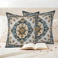 thumbnail image 3 of Vintage Flowers Pattern Pillow Covers 2 Pack Yellow Blue Traditional Bohemian Pillowcase Waterproof Outdoor Throw Pillow Cover for Patio Garden Square Cushion 24”x24”, 3 of 9