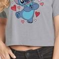 thumbnail image 3 of Lilo & Stitch - Valentine's Day Heart Eyes Stitch - Juniors Cropped Cotton Blend T-Shirt, 3 of 5