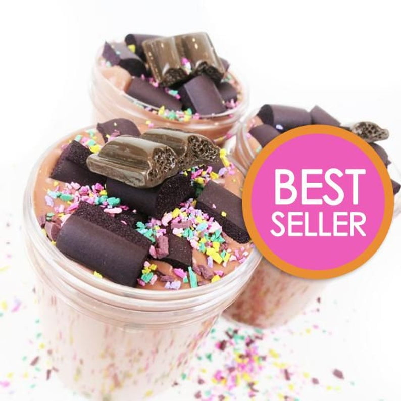 French Silk Chocolate Cake Slime (Scented) with Charm