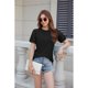 thumbnail image 5 of Camisetas de Negocios de Corta con Encaje para Mujer, Color Negro, Talla S, 5 of 9