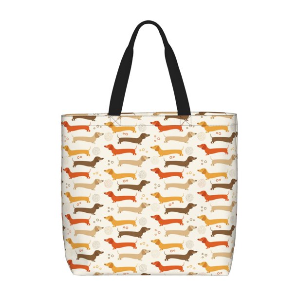 Easygdp Dachshund Bolsa Tote para Mujer, Bolso de Hombro para Trabajo, Playa, Viajes, Compras y Supermercado