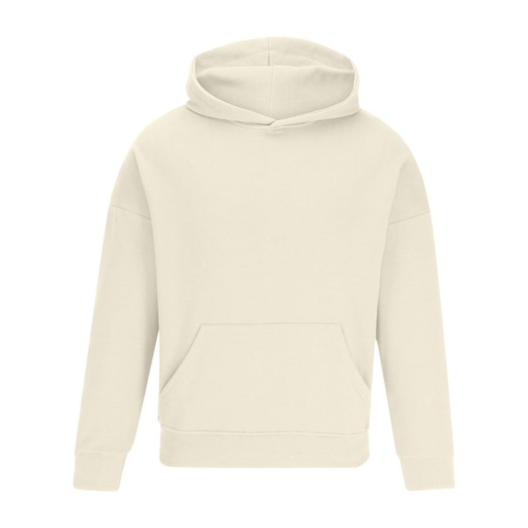 zfhfof Mens Solid Basic Hoodie Loose Hooded Sweatshirt Long