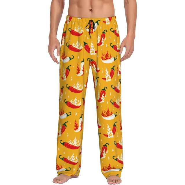 Balery Hot Chilli Pantalones de pijama para hombre, pijama ultraligero, pantalón de descanso-X-Large