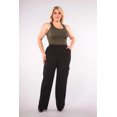 thumbnail image 2 of Plus Size High Rise Straight Leg Cargo Pants - Black, 2 of 9