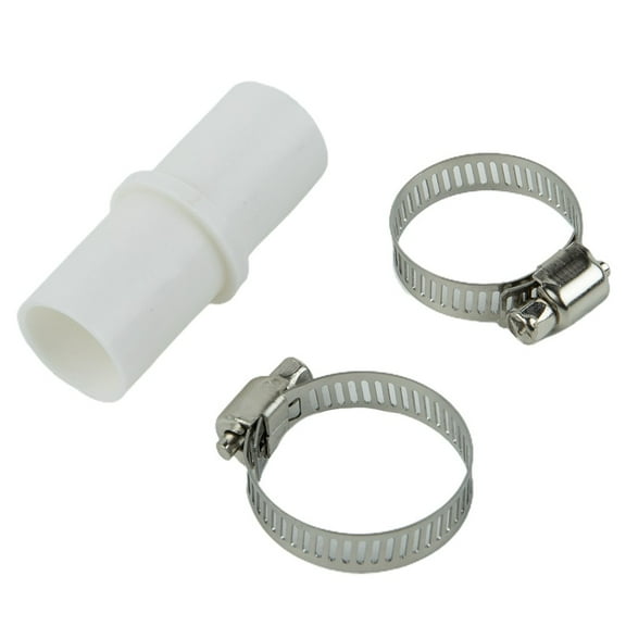 Washing Machine Drain Hose Connector Kit, Washer Hose Adapter with Clamps, Quick Connect Dishwasher Drain Pipe Fitting, for Sink Drains and Garbage Disposers, White and Silver