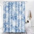 thumbnail image 6 of Romantic Scene with Various Snowflakes Blue Snow Scattered Shower Curtain, Waterproof Fabric Bathroom Shower Curtain Set with 12 Hooks 72"X72", 6 of 6