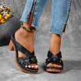 thumbnail image 6 of NOKIO Clearence Women’s Floral Accent Roman Sandals Summer Beach Slides with Thick Platform Heel Non-Slip Rubber Sole Breathable Footbed Comfortable Casual Outdoor Walking Shoes, 6 of 8