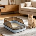 thumbnail image 5 of HWRETIE Semi Enclosed Cat Litter Box Splash Proof Pet Toilet with Litter Scoop High Side Open Design Easy Cleaning Litter Tray for Kittens Indoor Cats, 5 of 6