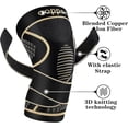 thumbnail image 3 of Copper Strap Knee Braces (Set of 2), Adjustable Knee Supports are used to maximize knee pain relief for work, running and weight lifting.-L, 3 of 6