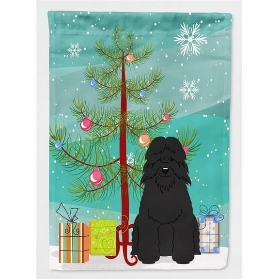 Caroline's Treasures BB4199GF Merry Christmas Tree Bouvier des Flandres Flag Garden Size , Small, multicolor