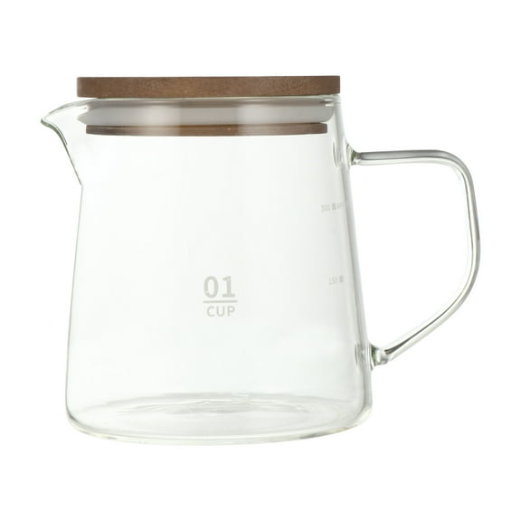 BRIGHTFUFU 1Pc Glass Coffee Server Pot Round Shape with Scale Design for Entertaining Guests