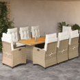 thumbnail image 1 of vidaXL 9 Piece Garden Dining Set with Cushions Beige Poly Rattan, 1 of 5