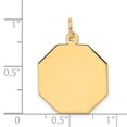 thumbnail image 6 of 14k Yellow Gold Solid Plain .013 Gauge Engravable Octagonal Disc Charm Pendant, 6 of 6