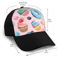 thumbnail image 2 of Yiaed Cupcakes and Donuts Print Baseball Cap Dad Hat Polo Style Plain Blank Adjustable Size, 2 of 5