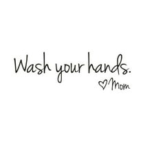 JeashCHAT Bathroom Wall Stickers , Wash Your Hands Love Mom Quote Bathroom Wall Decals Waterproof Peel and Stick DIY Bathroom Wall Decor