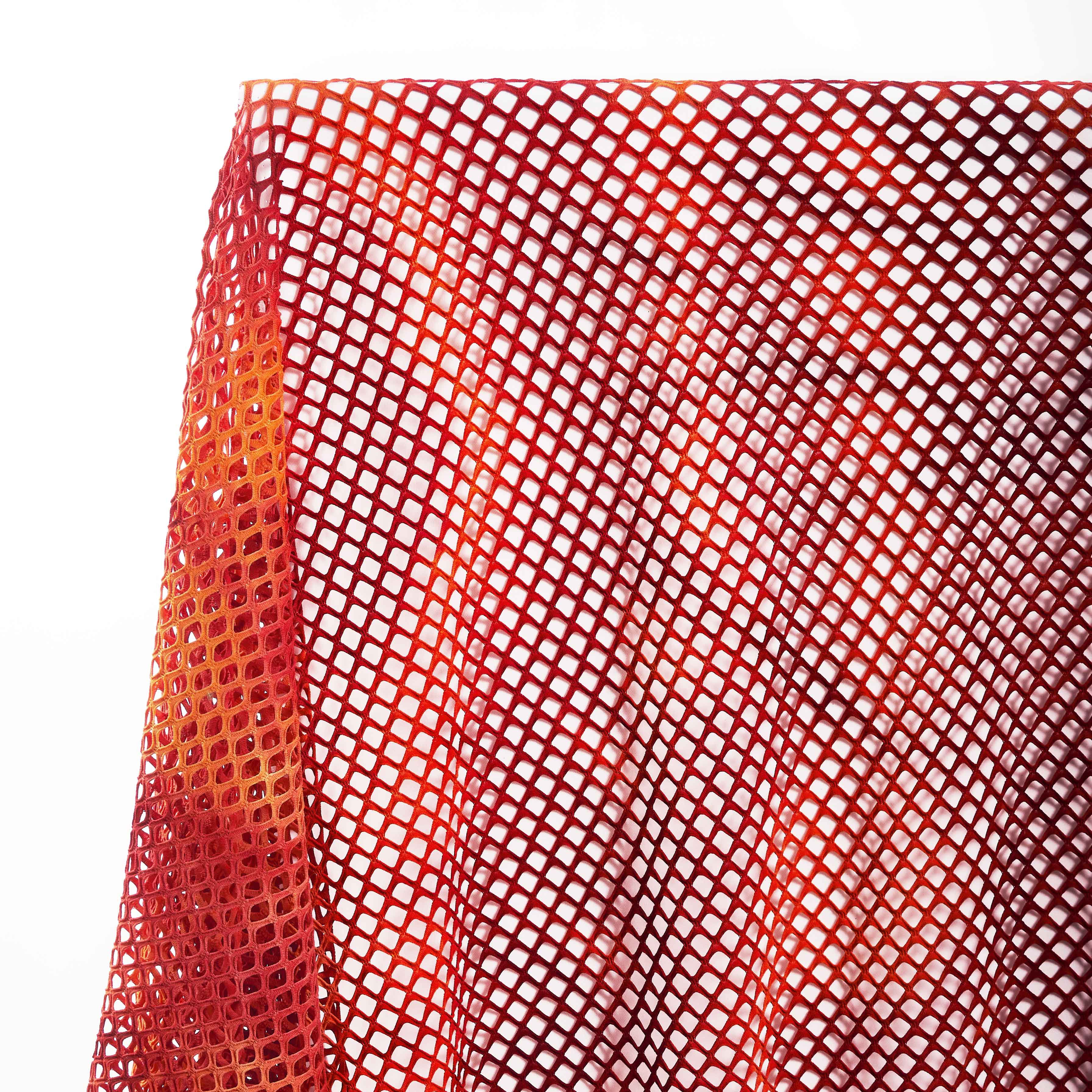 Orange Burgundy Cabaret Stretch Mesh Net Fabric Spandex Hole