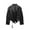 black, variant on Women's Style Faux Leather Jacket - Tie-Up V-Neck Slim-Fit Streetwear Coat (Sizes XS-L, 2 Colors)