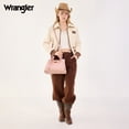 thumbnail image 2 of Wrangler Tote Bags for Women Medium Satchel Purse with Designer Braided Rope Top Handle, Pink, 2 of 6