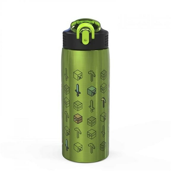 19 oz  Symbols Stainless Steel Double Walled Water Bottle, Green