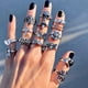 thumbnail image 2 of Anillos de Ángel de flor de calavera gótica Vintage para mujer, anillo de dedo de corazón de mariposa de Color plateado de Hip Hop, joyería de moda Streatwear Tan Jianjun unisex, 2 of 2