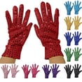 thumbnail image 3 of Ladies Stretchy Sequin Gloves Fingerless Dance Gloves Bling Costume Accessories for Evening Party Stage Performances, 3 of 3