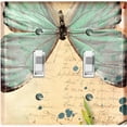 thumbnail image 1 of Metal Light Switch Plate Cover Teal Nature Butterfly Letter Damask BUT037, 1 of 1